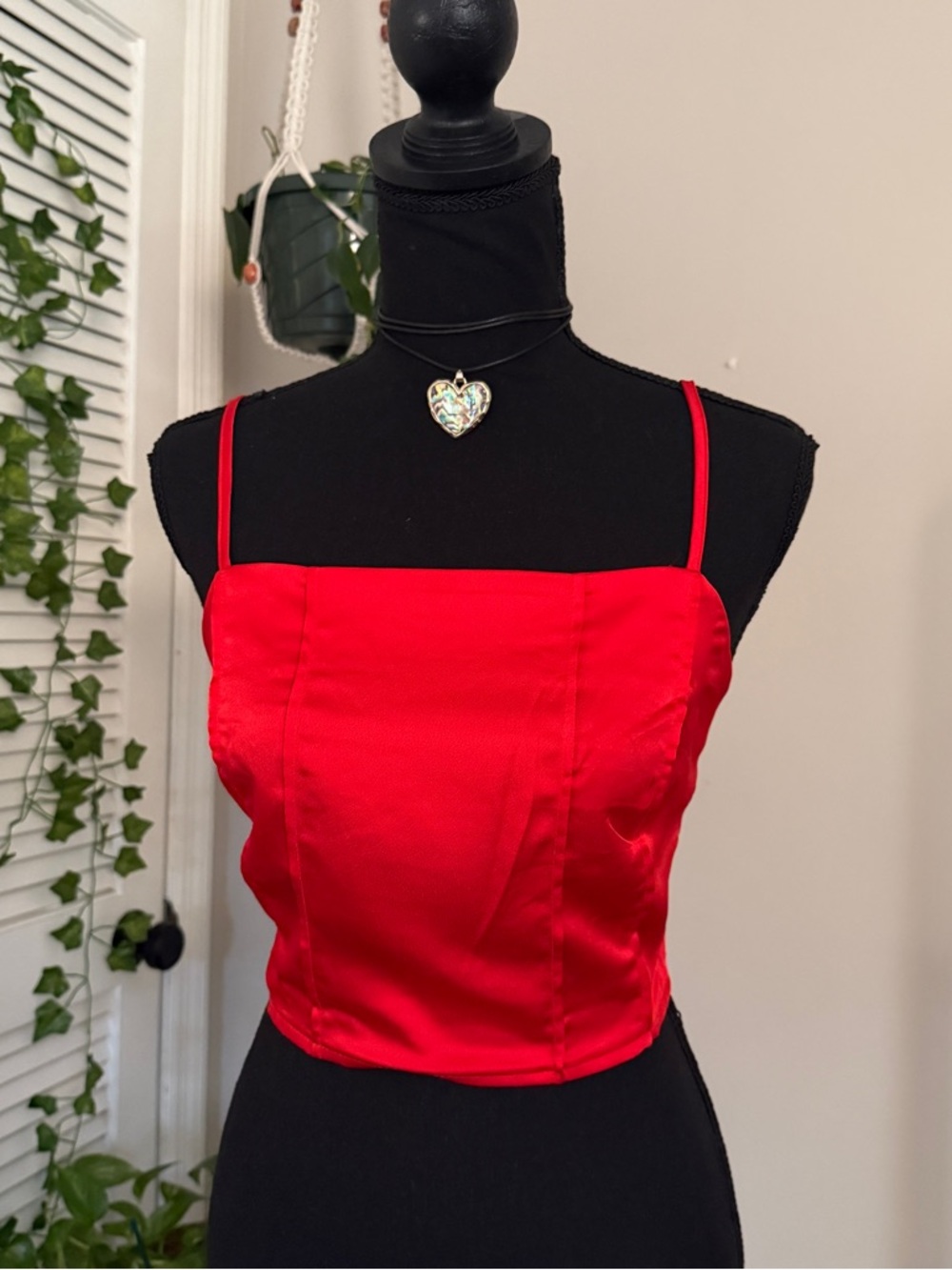 bp Red Satin Spaghetti Strap Camisole